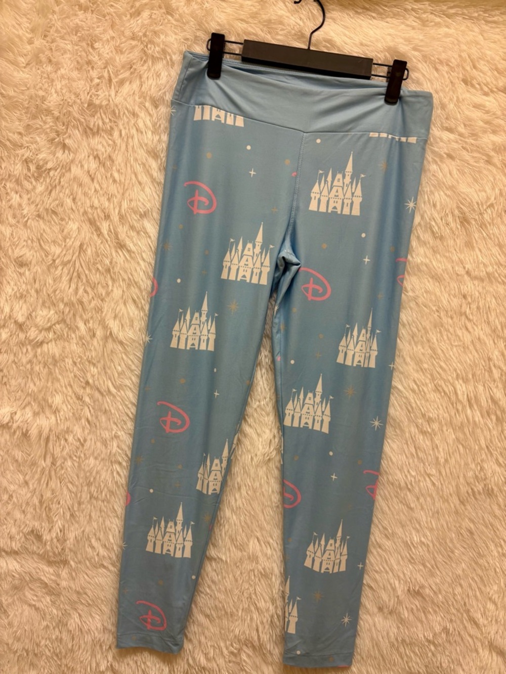 Walt Disney World Light Blue Castle & Pink Accent Leggings | Soft | Size Medium🩵 - Picture 4 of 17